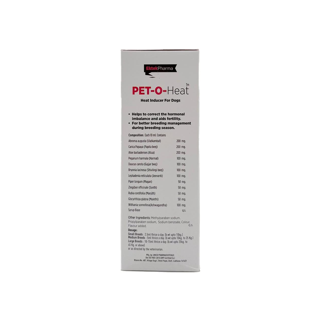 Pet-O-Heat Syrup- 200ml (Heat Inducer For Female Dogs)